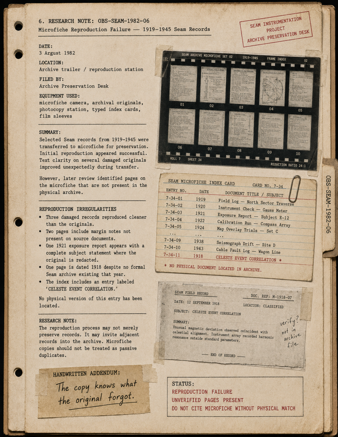1982 field study document 6